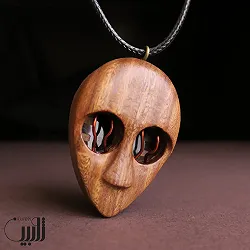 گردنبند چوبی صورت طرح خاطرات