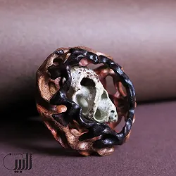 انگشتر چوبی کانسپت قارچ Galiella Rufa (تک نسخه)