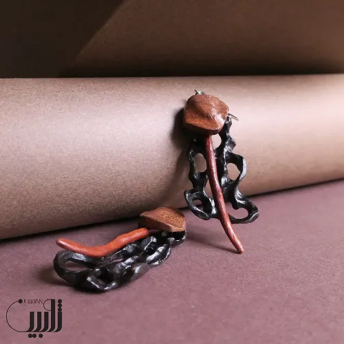 گوشواره چوبی طرح موجودات دریایی (تک نسخه)