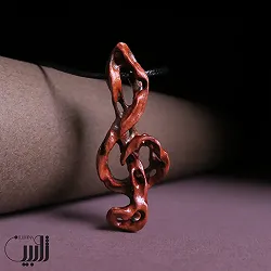 گردنبند چوبی کانسپت طرح نت سل موسیقی (تک نسخه)