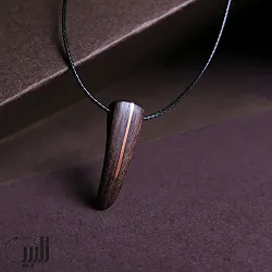 گردنبند چوبی طرح خط مس