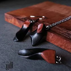 ست گردنبند و گوشواره چوبی مینیمال (تک نسخه)